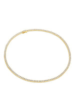 3mm gold plated tennis necklace in sterling silver