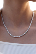 3mm tennis necklace made of pure 925 sterling silver