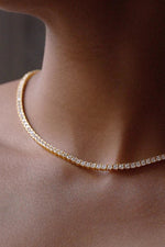 3mm gold plated tennis necklace in sterling silver

