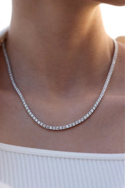 3mm tennis necklace made of pure 925 sterling silver

