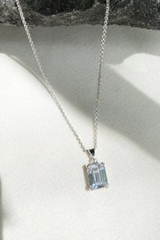 White Ice Necklace with octagon white zircon in 925 sterling silver


